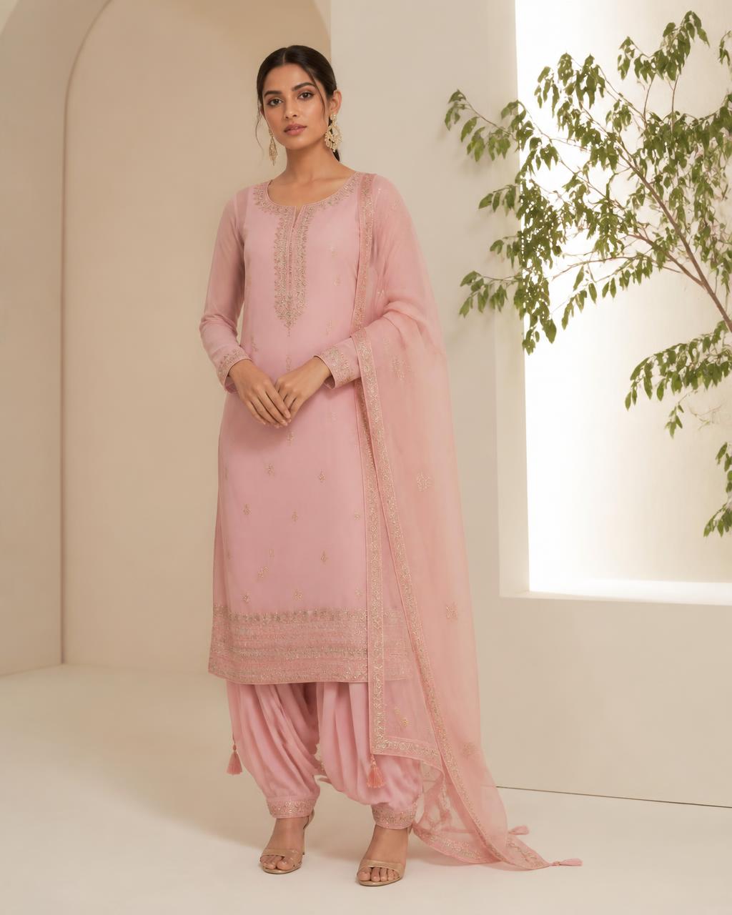 Blush pink soft classic suit